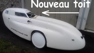 Vélomobile  Nouveau toit utilitaire prototype [upl. by Dyraj]