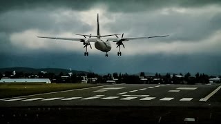 Flugfélag ÍslandsAir Iceland Fokker 50 TFJMT  Landing at ReykjavíkDomestic Airport Full HD [upl. by Arretahs]