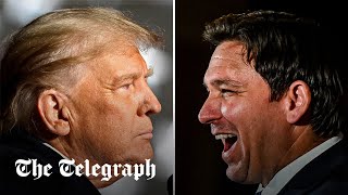 Trump mocks DeSantis in attack ads after glitchy campaign launch [upl. by Elauqsap]