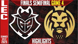 G2 vs MAD Highlights Game 4  LEC Summer 2023 Finals Semifinals  G2 Esports vs MAD Lions G4 [upl. by Otsuaf466]