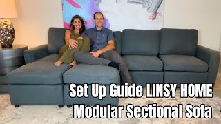 LINSY HOME Modular Sectional Storage Sofa Setup Assembly amp Full Review [upl. by Vern402]