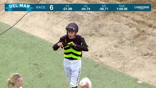 Seismic Beauty wins race 6 at Del Mar 83024 [upl. by Farica]