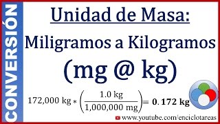 Convertir de Miligramos a Kilogramos mg a kg [upl. by Yttisahc]