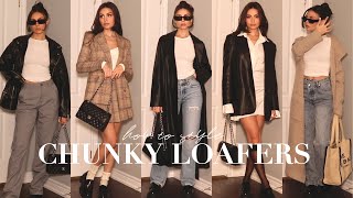 HOW TO STYLE CHUNKY LOAFERS  10 OUTFIT IDEAS FOR FALL [upl. by Halladba]