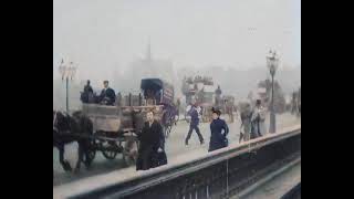 1896  Blackfriars Bridge London Colourized [upl. by Adyeren]