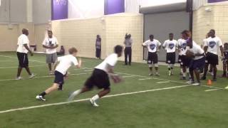 Youth Football Defensive Back Drill [upl. by Elyc506]