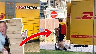 Ich fülle Packstation KOMPLETT Wie reagiert DHLFahrer [upl. by Aneehsat]