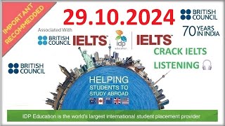 BRITISH COUNCIL IELTS LISTENING PRACTICE TEST 2024  29102024 [upl. by Gnehp172]