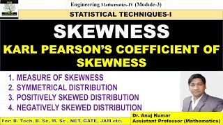 Karl Pearson Coefficient of Skewness  Measure of Skewness  Skewness and Kurtosis Skewness Example [upl. by Ellebyam]