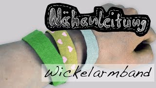 Nähanleitung Freundschaftsarmband selber nähen Wickelarmband Armband Tutorial Anleitung kostenlos [upl. by Hael]