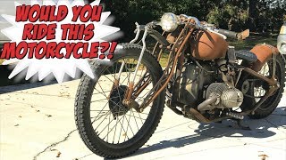 INSANE RAT ROD MOTORCYCLE BUILD  Mad Max BMW R75 would YOU ride it [upl. by Yam399]