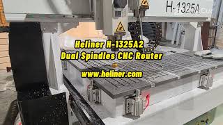 Heliner H1325Ax Multispindle CNC Router Demo [upl. by Standford582]