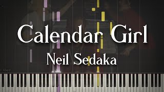 Calendar Girl  Neil Sedaka Piano Solo Tutorial [upl. by Nadabus]