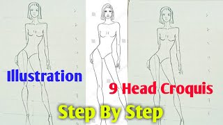 Stylish Croquis Step By Step Illustration Croquis Drawing How To Draw Croquis Step By Step 2023 [upl. by Kamillah760]