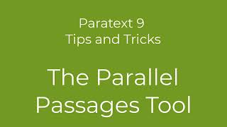 Parallel Passages Tool [upl. by Ellehcear204]