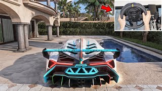 1400HP  Lamborghini Veneno  Forza Horizon 5  Steering Wheel Gameplay [upl. by Avonasac]