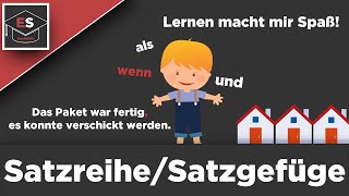 Satzreihe und Satzgefüge  was ist das Satzreihe und Satzgefüge einfach erklärt EinfachSchule [upl. by Nommad]