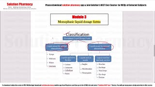 Pharmaceutics 23 Monophasic Liquid Dosage Form Classification  Pharmaceutics 1 Monophasic Dosage [upl. by Brandise]