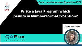 Write a Java program which results in NumberFormatException Core Java Interview Question 371 [upl. by Haeli]