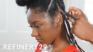 8 Hour Tribal Fulani Cornrows  Hair Me Out  Refinery29 [upl. by Brest394]