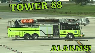 AIRPORT ALARMS Orlando Tower 88 ARFF Responding HOT  OIAFR [upl. by Lisetta]