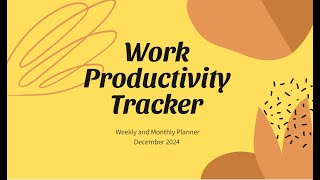 workproductivitytrackermonthlyplannerweeklyplanner [upl. by Alaehs]