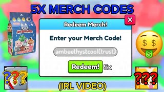 REDEEMING 5 MERCH CODES IN PET SIMULATOR 99 HUGE HATCHED 🫠 [upl. by Joselyn]