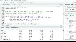 r studio statistics  Tutorial on summary or descriptive statistics [upl. by Ailev]