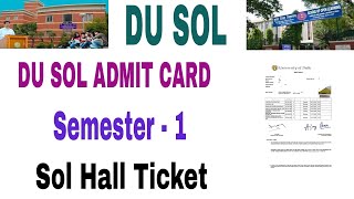 DU sol admit card semester 1 how to download du hall ticket Semester 1 [upl. by Bose253]