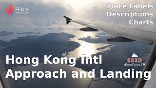 Hong Kong Approach and Landing  Fenix A320 [upl. by Nylikcaj]