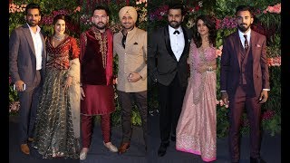 Indian Cricketers At Virat And Anushkas Reception In Mumbai [upl. by Hurlow]