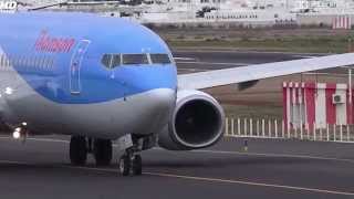 GFDZY Thomson Airways Boeing 737800 LINE UP and TAKEOFF ACE LANZAROTE FULL HD [upl. by Airdnekal]