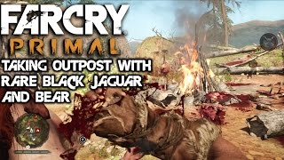 FAR CRY Primal  Outpost massacre with brown bear and black jaguar  1080p 60fps  No commentary [upl. by Suoivatra]