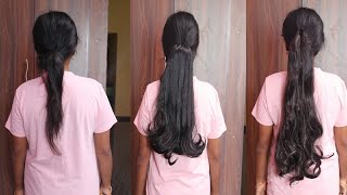 How To Attach Long Ponytail On Short Hair Tamil  Ponytail Hair Extensions Fixing Method in Tamil [upl. by Abey]