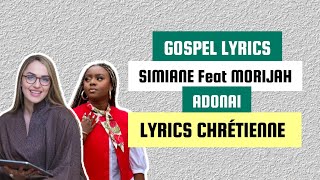 Simiane feat Morijah  Adonai Paroles [upl. by Sprague]