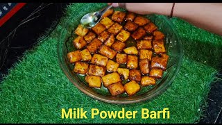 Milk Powder Barfi  ghr par bnao easy testy Milk Powder Barfi Happy Diwali my you tube family [upl. by Llevart]