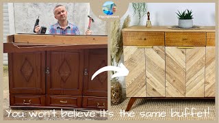 Amazing buffet Makeover  How to upgrade old furniture [upl. by Atiekan]