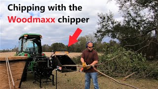 Woodmaxx WM8M PTO chipper in action John Deere 4066R [upl. by Samuel]