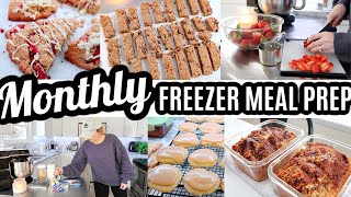 EASY MONTHLY FREEZER MEAL PREP RECIPES COOK WITH ME LARGE FAMILY MEALS BAKE WITH ME [upl. by Etsirhc457]