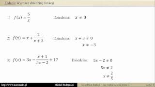 Wyznacz dziedzinę funkcji zadanie 1 [upl. by Esilram]