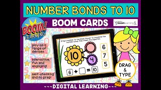 Distance Learning Math Games  Number Bonds to 10 BOOM Cards [upl. by Oman]