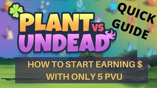 Quick Guide How to Start Playing With Only 5 PVU  Plant Vs Undead ENGLISH [upl. by Ynwat]