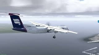 Crosswind landing Dash8Q400 in Reykjavik airport BIRK in Xplane 11 [upl. by Cammie]