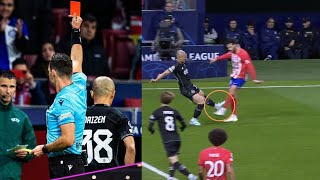 Daizen Maeda RED CARD Vs Atletico Madrid vs Celtic 10 Daizen Red Card After Fouling Mario Hermoso [upl. by Odraode]