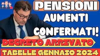 PENSIONI AUMENTI CONFERMATI ECCO DI QUANTO AUMENTANO LE PENSIONI DA GENNAIO RIVALUTAZIONE 2024 [upl. by Augustus279]