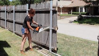 Building a Board on Board Cedar Fence  Part 1 [upl. by Adnowat371]