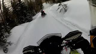 Snowmobiling groomed trails in Speculator NY [upl. by Mirth]