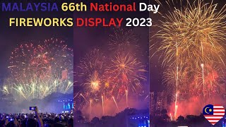 KLCC MERDEKA FIREWORKS DISPLAY TO CELEBRATE 66th MALAYSIA NATIONAL DAY 2023  HDR [upl. by Etna]