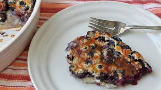 Blueberry Clafoutis Recipe  Fresh Blueberry Baked Custard Dessert [upl. by Llered203]