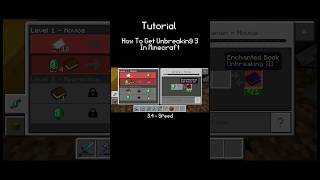 Tutorial How To Get Unbreaking 3 In Minecraft  Minecraft Servival [upl. by Enomis]